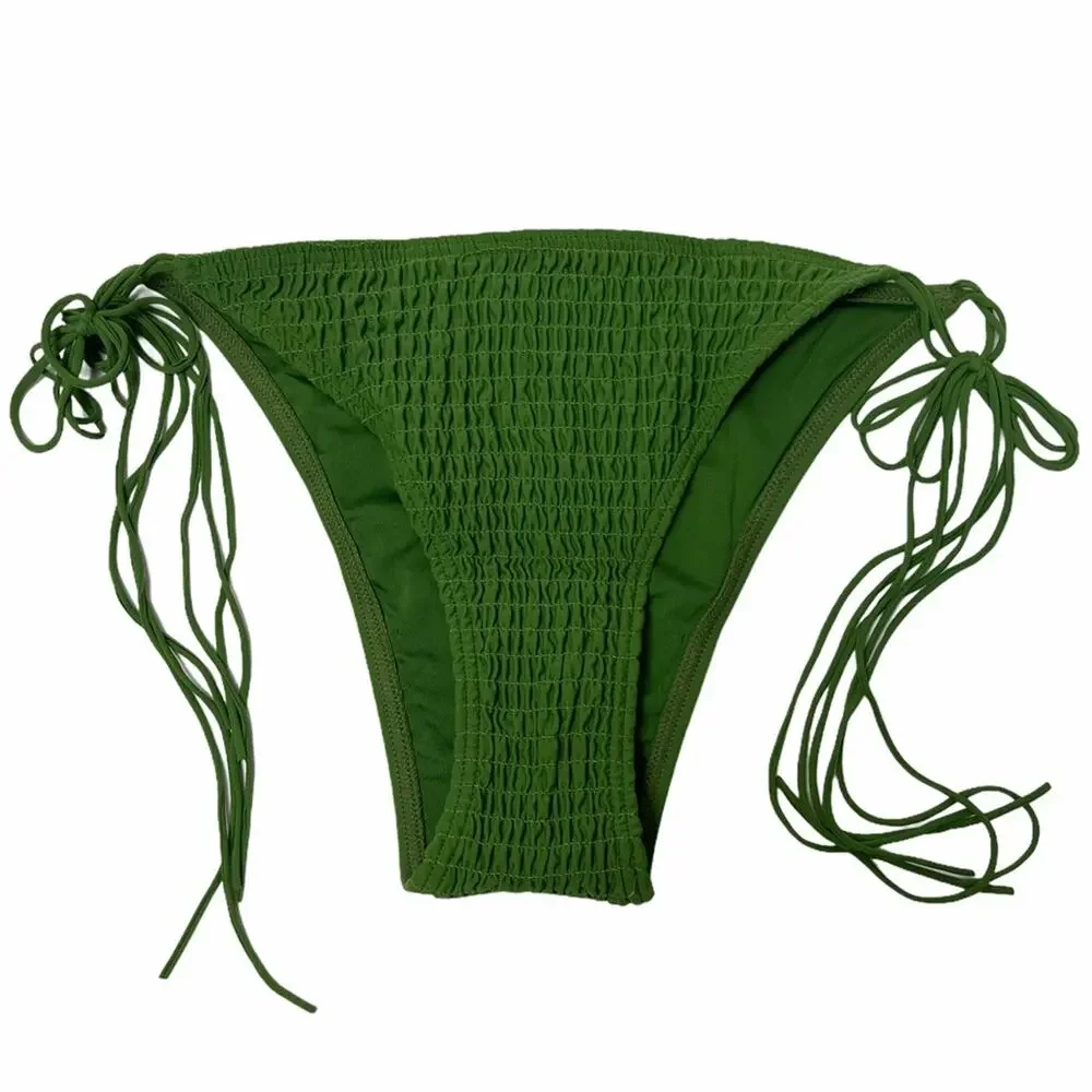 Minkpink Lush Shirred Tassle Swim Bottom Green M